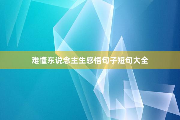难懂东说念主生感悟句子短句大全